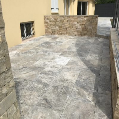 Dalle - Travertin argent